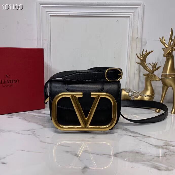 VALENTINO Origianl leather shoulder bag V0032 black