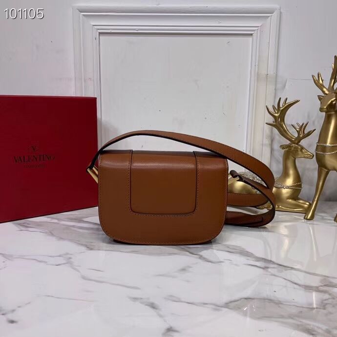 VALENTINO Origianl leather shoulder bag V0032 brown