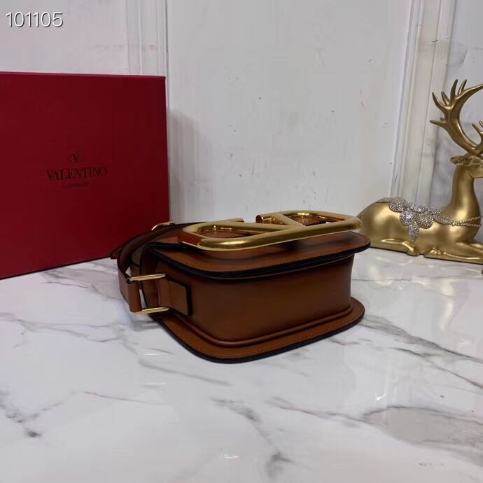 VALENTINO Origianl leather shoulder bag V0032 brown