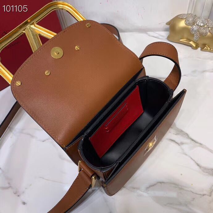 VALENTINO Origianl leather shoulder bag V0032 brown