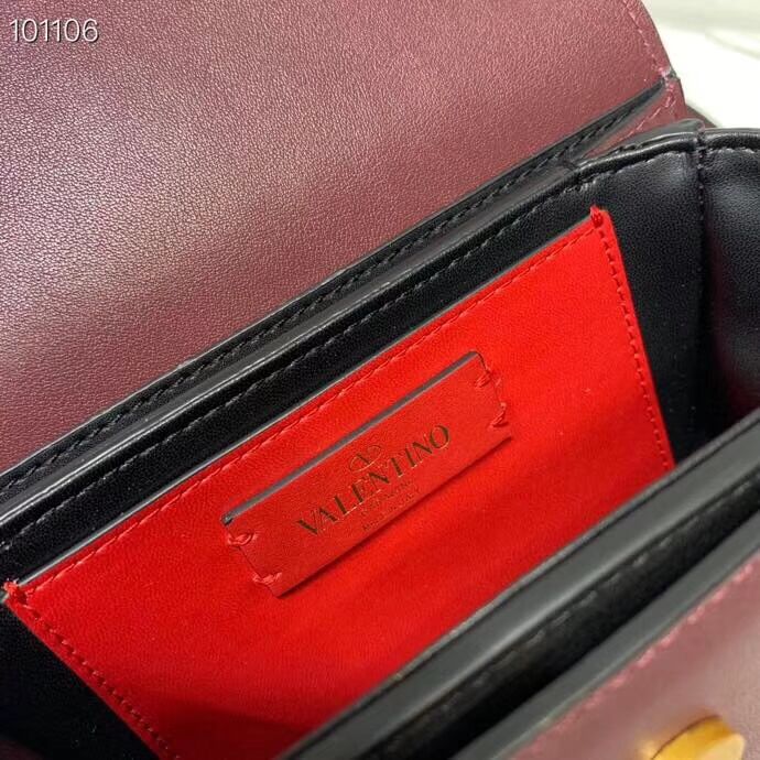 VALENTINO Origianl leather shoulder bag V0032A Burgundy