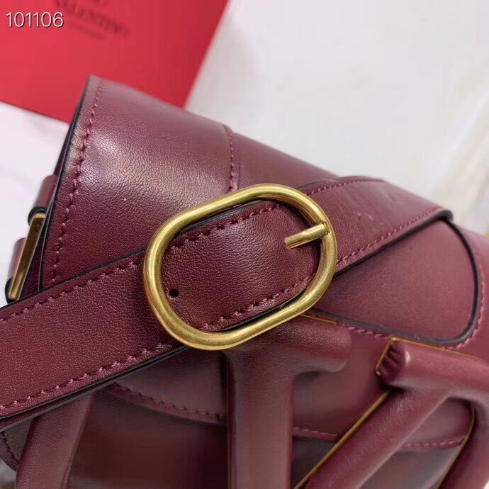 VALENTINO Origianl leather shoulder bag V0032A Burgundy