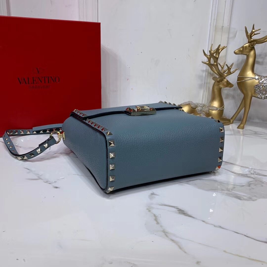 VALENTINO Origianl leather shoulder bag V0182 blue