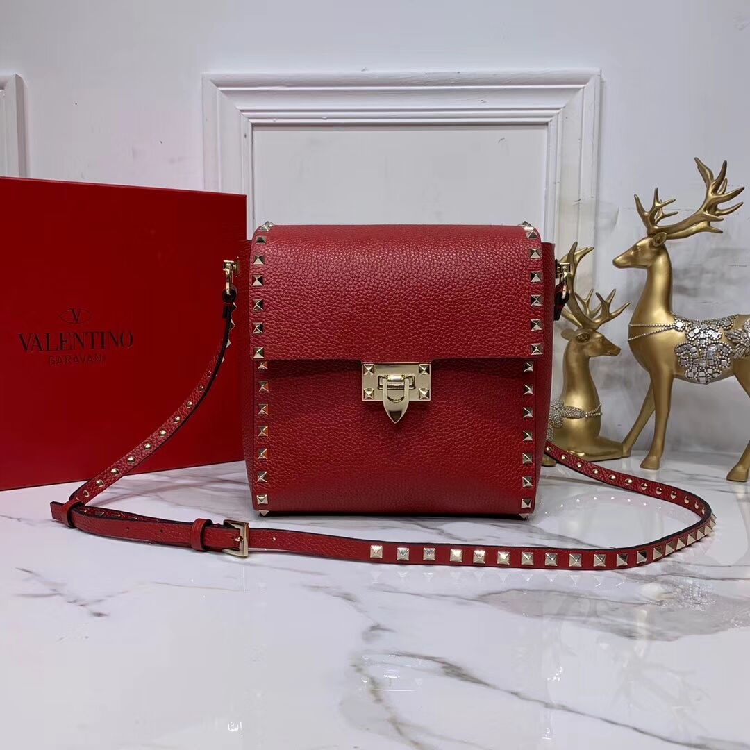 VALENTINO Origianl leather shoulder bag V0182 red