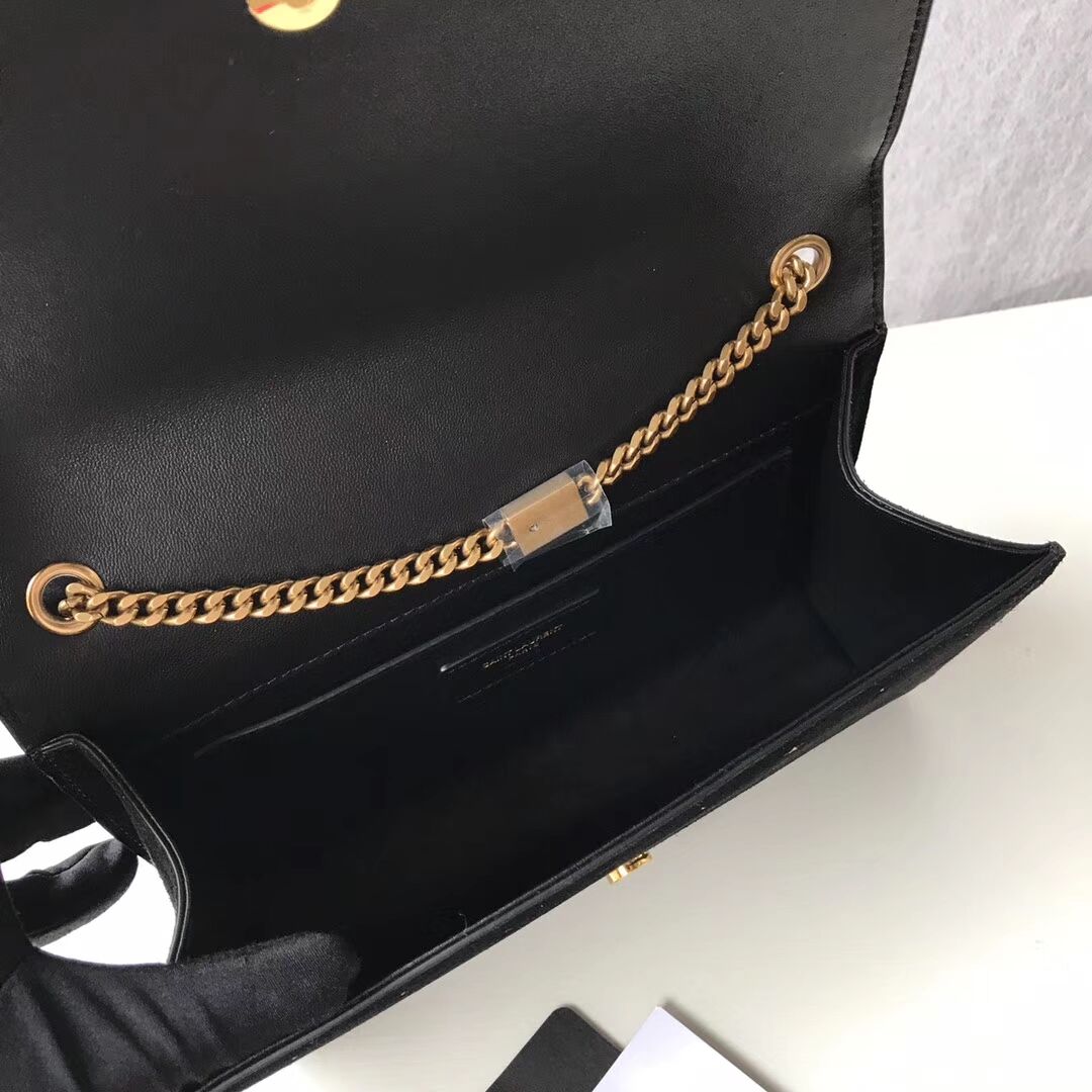 Yves Saint Laurent Kate Small Original Nubuck leather Shoulder Bag Y474367 Black