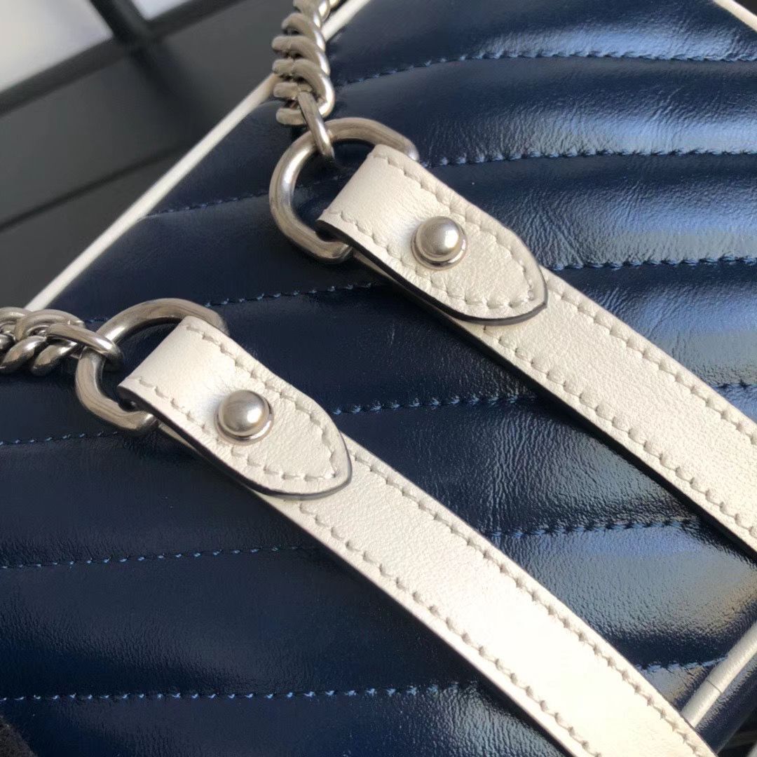 Gucci GG Marmont Matelasse mini Bag 448065 Navy