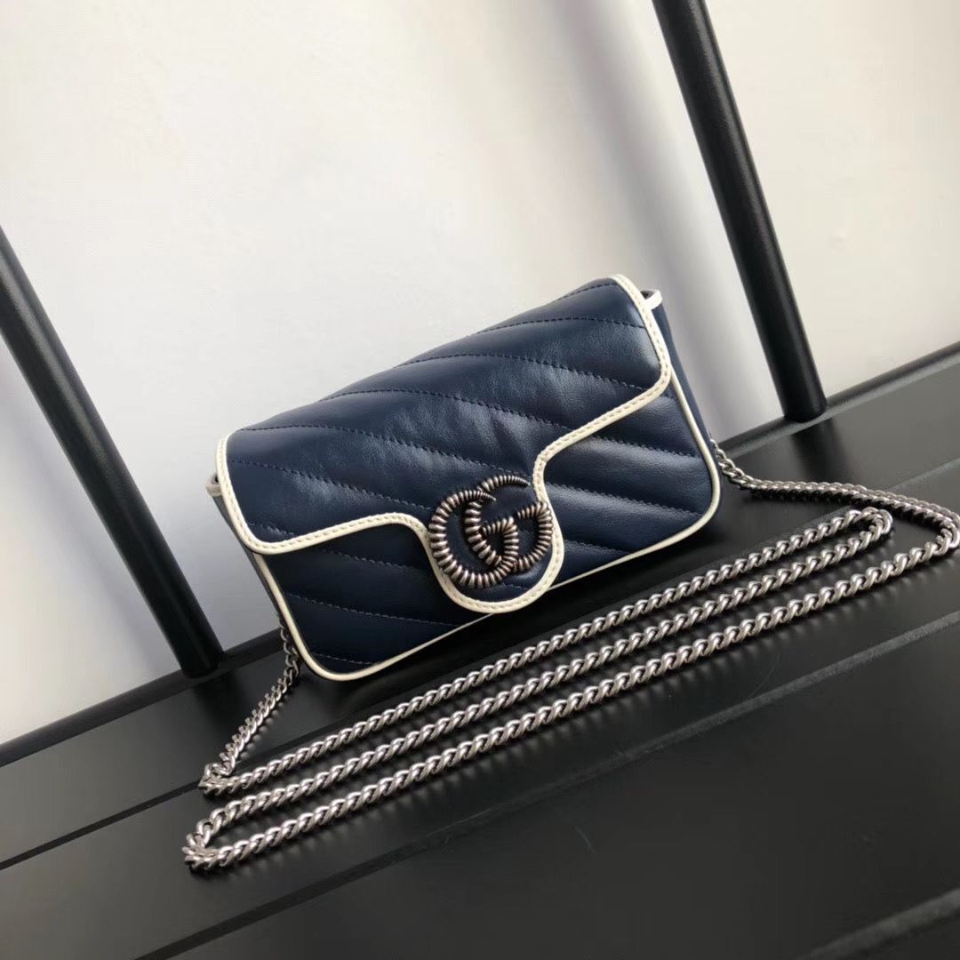 Gucci GG Marmont super mini bag 574969 Navy