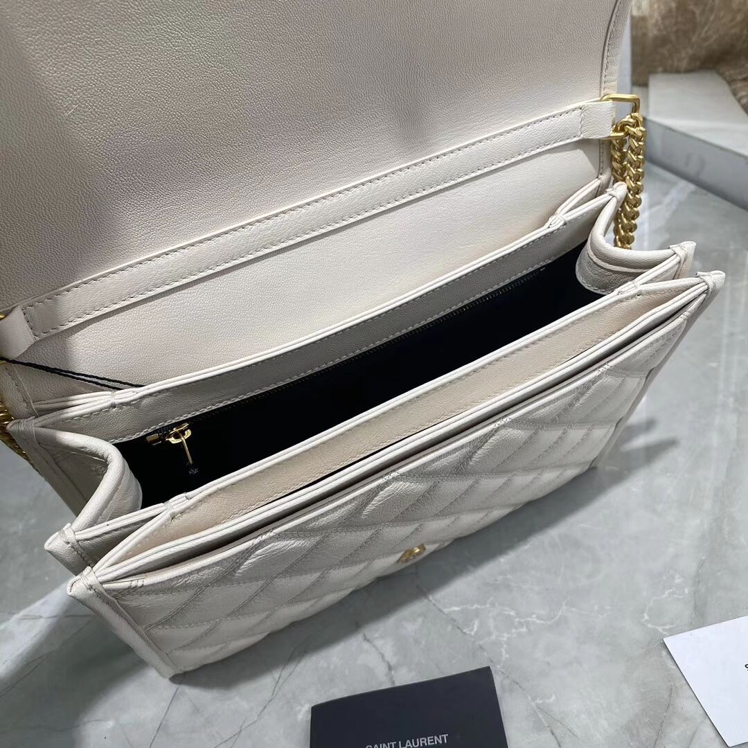 SAINT LAURENT leather shoulder bag Y579607 white