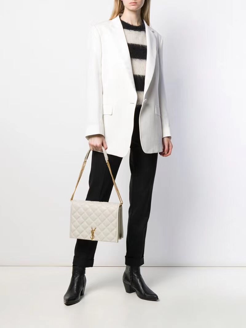 SAINT LAURENT leather shoulder bag Y579607 white