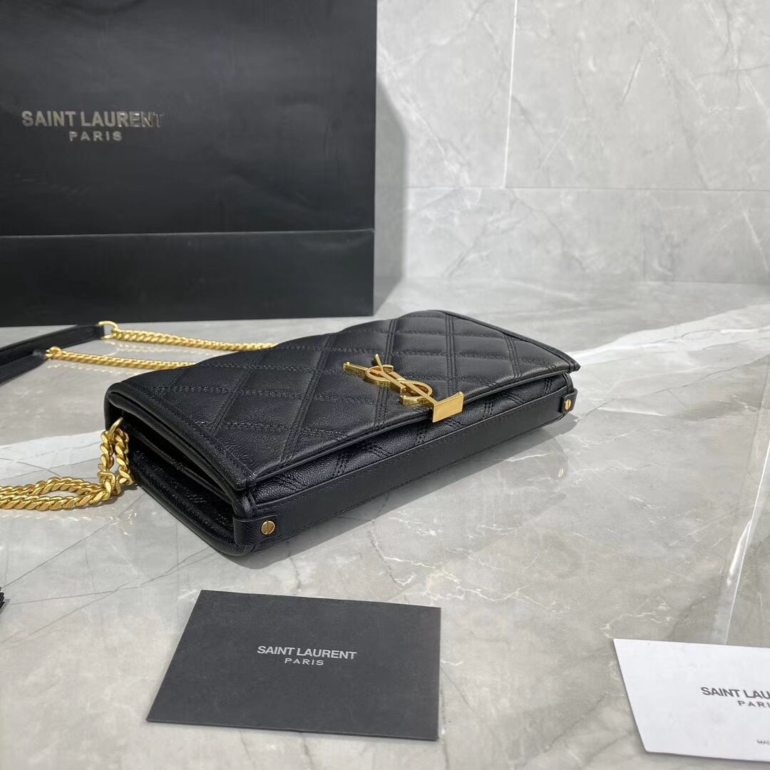 SAINT LAURENT leather shoulder bag Y585031 black