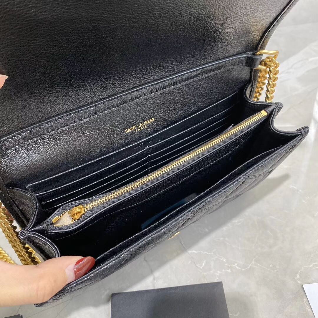 SAINT LAURENT leather shoulder bag Y585031 black