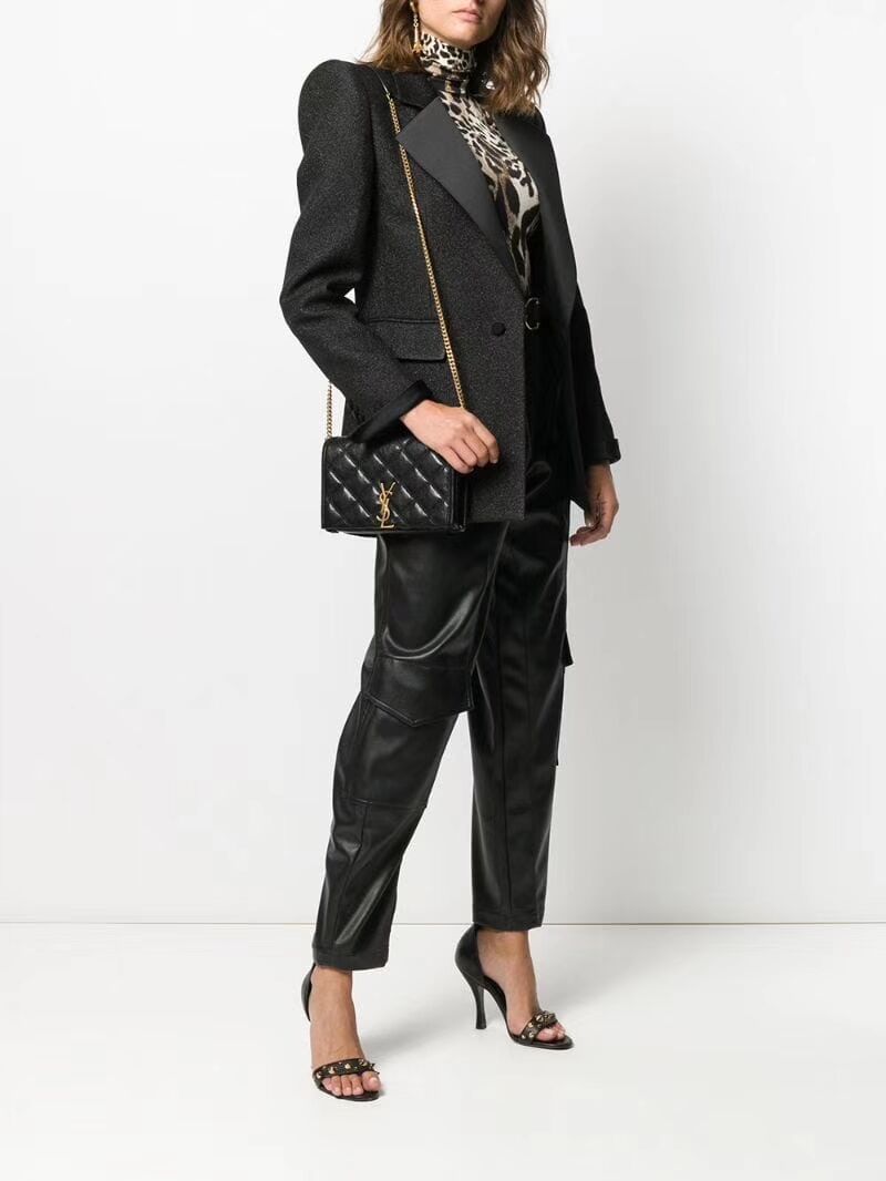 SAINT LAURENT leather shoulder bag Y585031 black