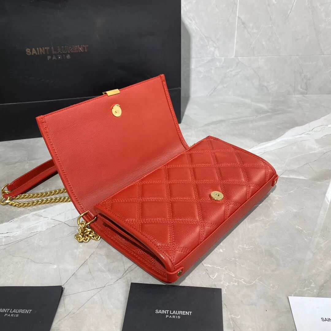 SAINT LAURENT leather shoulder bag Y585031 red