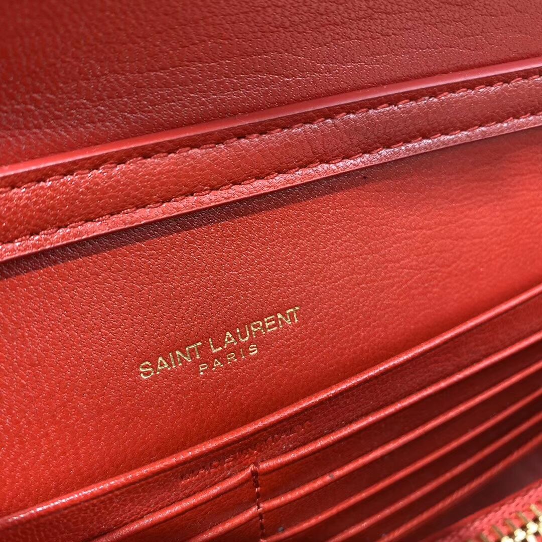 SAINT LAURENT leather shoulder bag Y585031 red