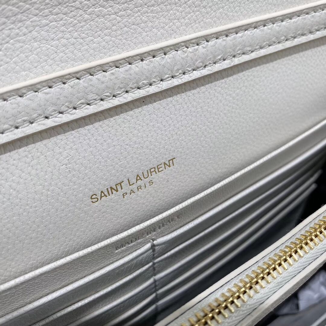 SAINT LAURENT leather shoulder bag Y585031 white