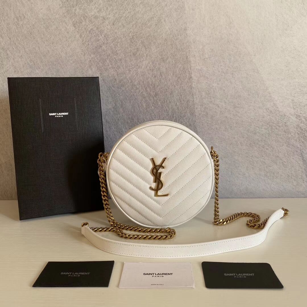 SAINT LAURENT leather shoulder bag Y610436 white