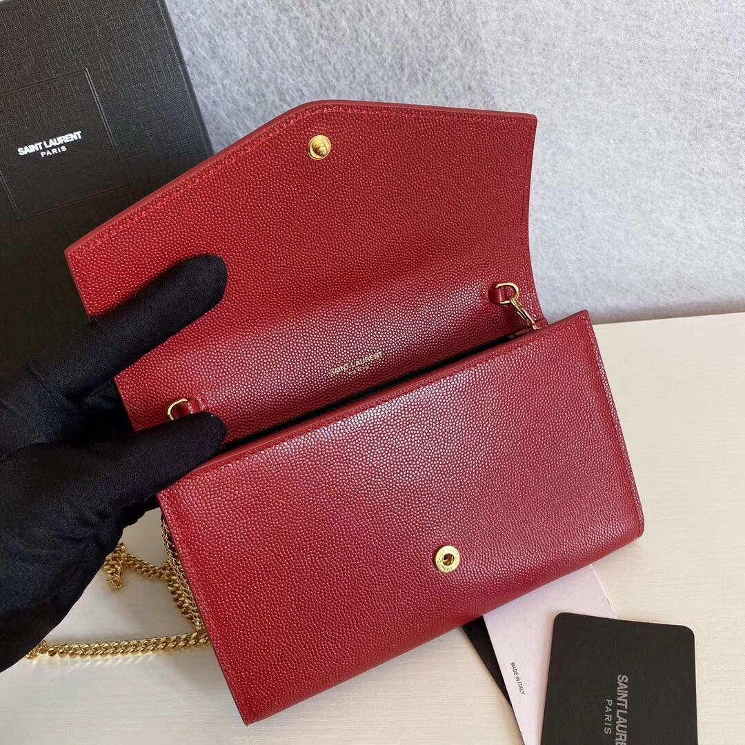 SAINT LAURENT leather shoulder bag Y659193 red