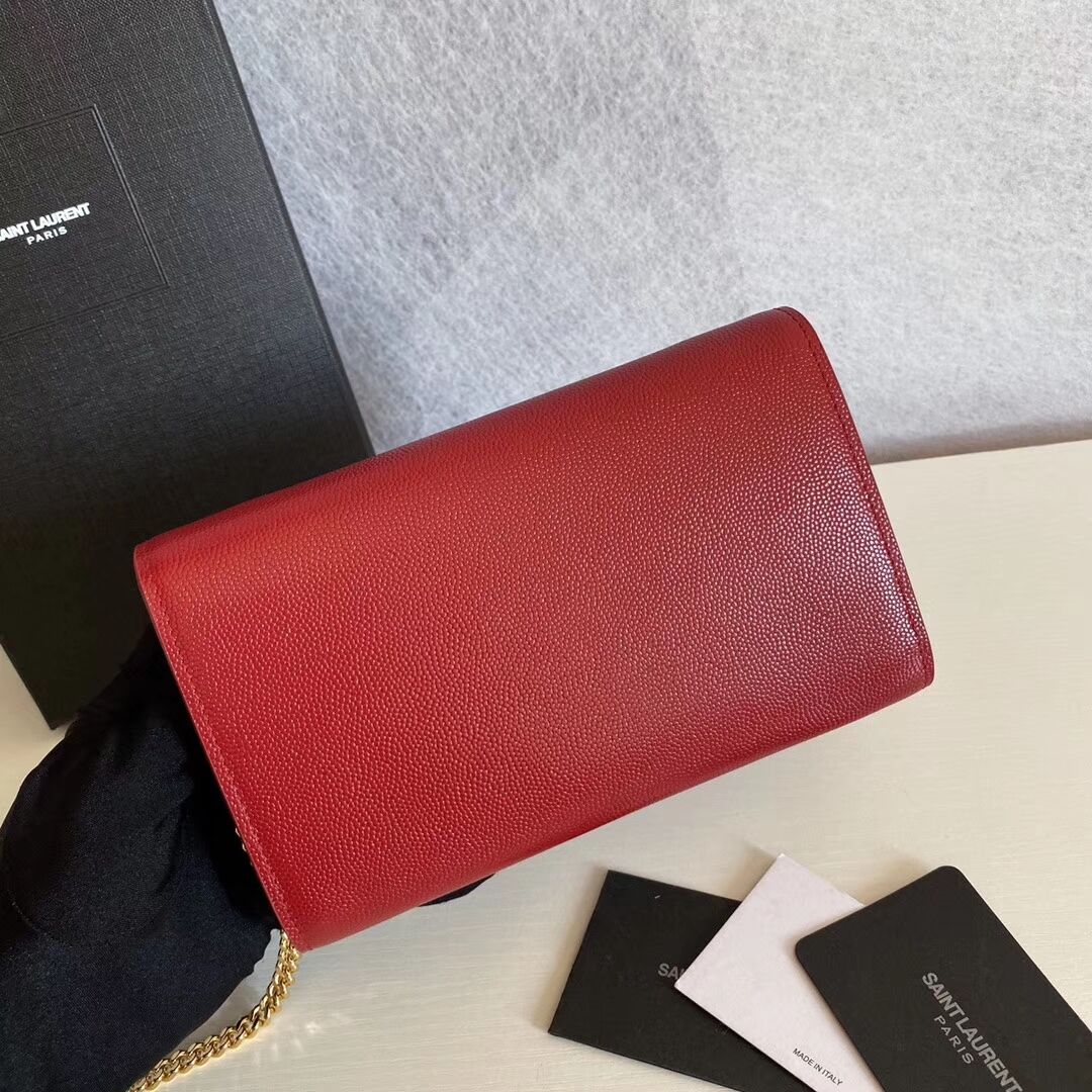 SAINT LAURENT leather shoulder bag Y659193 red