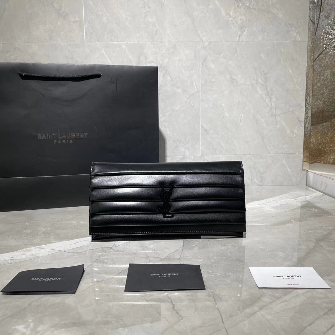 Yves Saint Laurent Original leather Clutch bag Y593168 Black