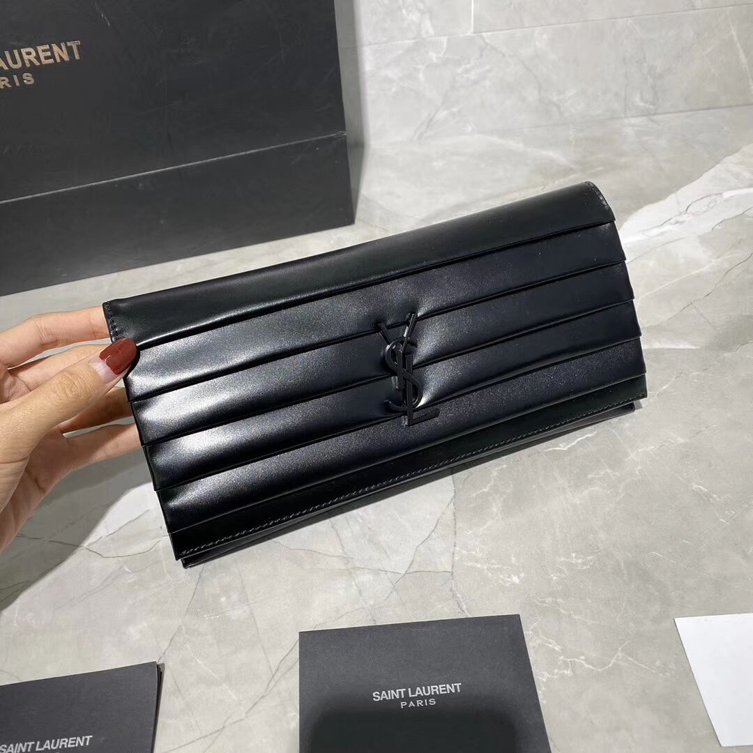 Yves Saint Laurent Original leather Clutch bag Y593168 Black