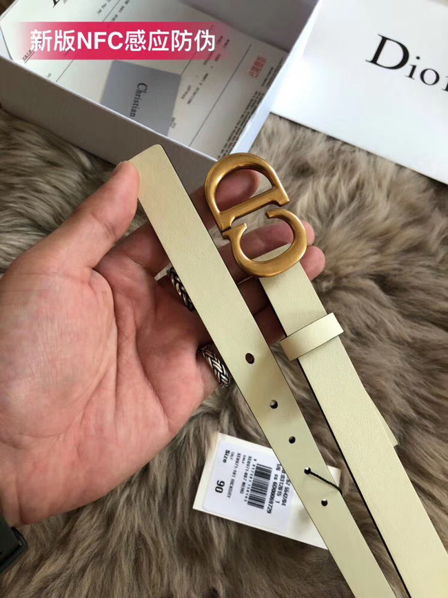 Dior Calf Leather Belt Wide with 20mm 5361 Cream