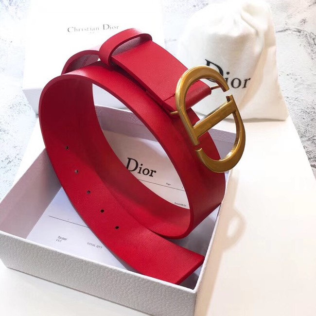 Dior Calf Leather Belt Wide with 40mm 5362 red