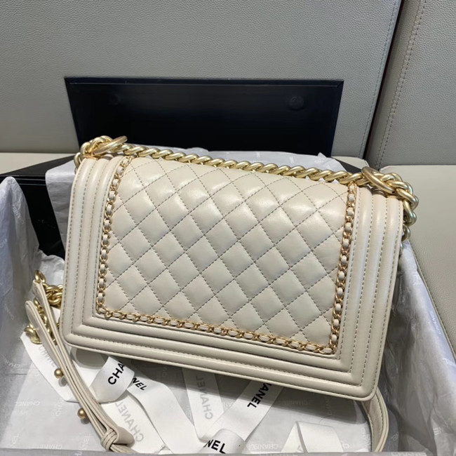 BOY CHANEL flap bag A67086 white