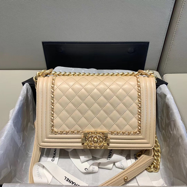 BOY CHANEL flap bag A67086 cream