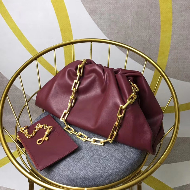 Bottega Veneta Nappa lambskin soft wide large Shoulder Bag 585853 Burgundy