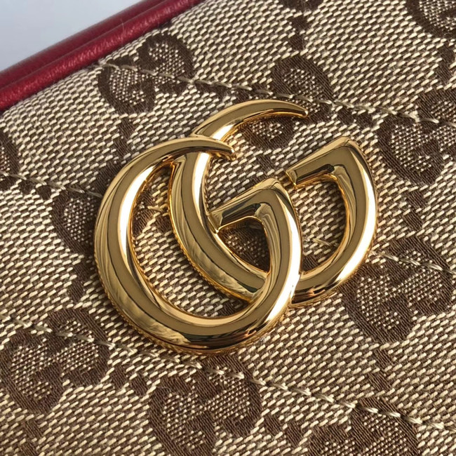 Gucci GG Marmont canvas mini Bag 448065 red