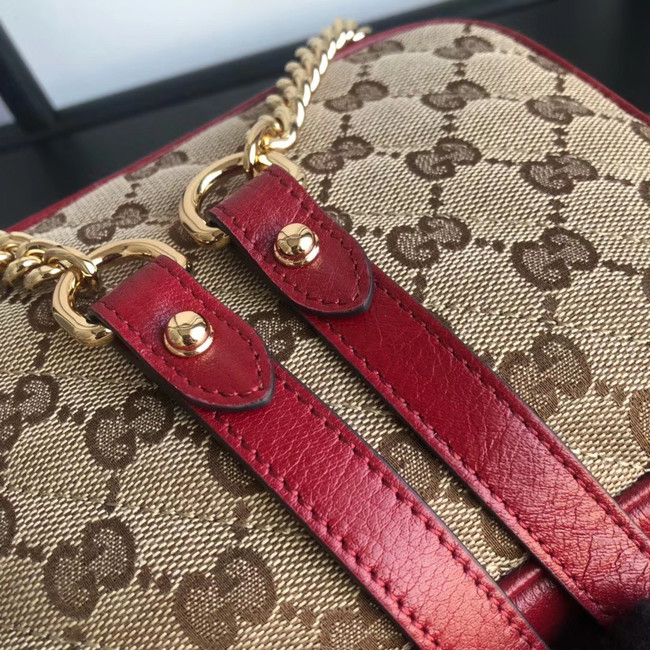 Gucci GG Marmont canvas mini Bag 448065 red