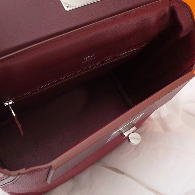 Hermes Kelly togo Leather Tote Bag H2424 Burgundy