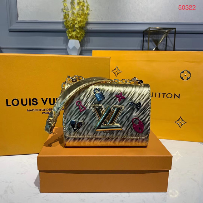 Louis vuitton original epi leather twist M50332 gold