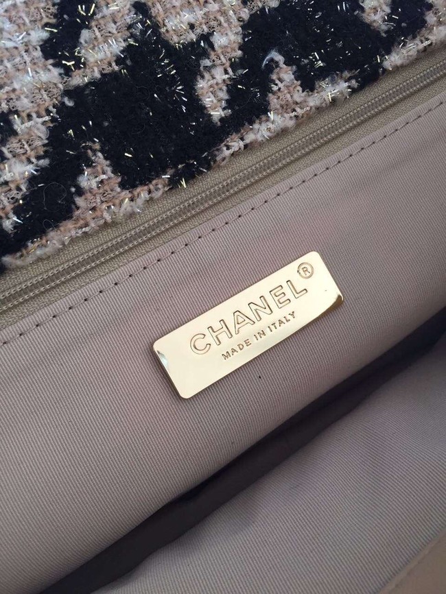 CHANEL 19 Flap Bag AS1162 apricot&black