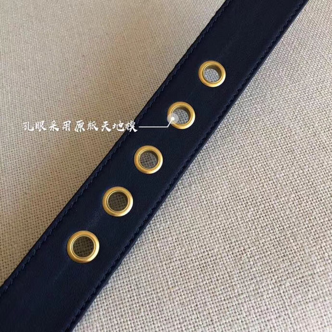 Dior Wide leather belt with 34 mm D4262 Royal Blue