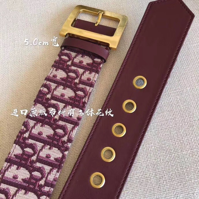 Dior Wide leather belt with 50 mm D4261 Burgundy