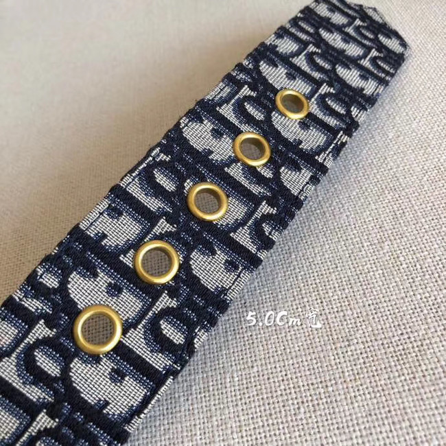 Dior Wide leather belt with 50 mm D4261 Royal Blue