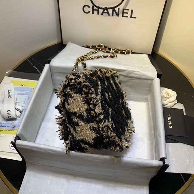 CHANEL 19 Flap Bag AS0974 apricot&black