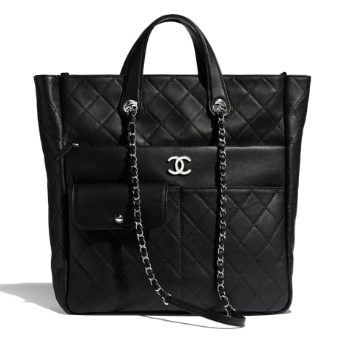 CHANEL Large zip shopping bag AS1299 black