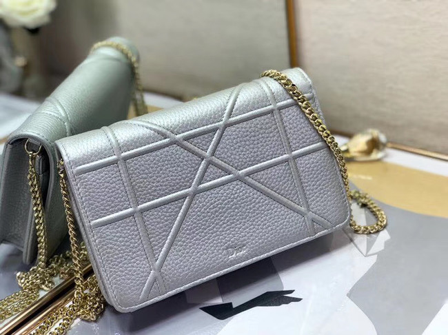 DIORAMA CALFSKIN CLUTCH M49P silver