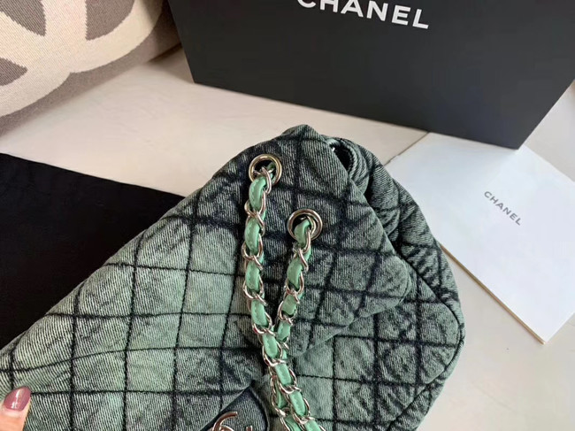 CHANEL Denim flap bag AS1112 green