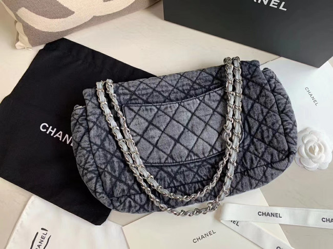 CHANEL Denim flap bag AS1113 grey