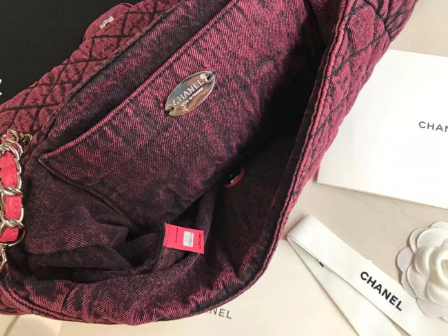 CHANEL Denim flap bag AS1113 red