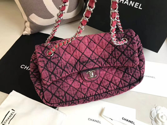 CHANEL Denim flap bag AS1113 red