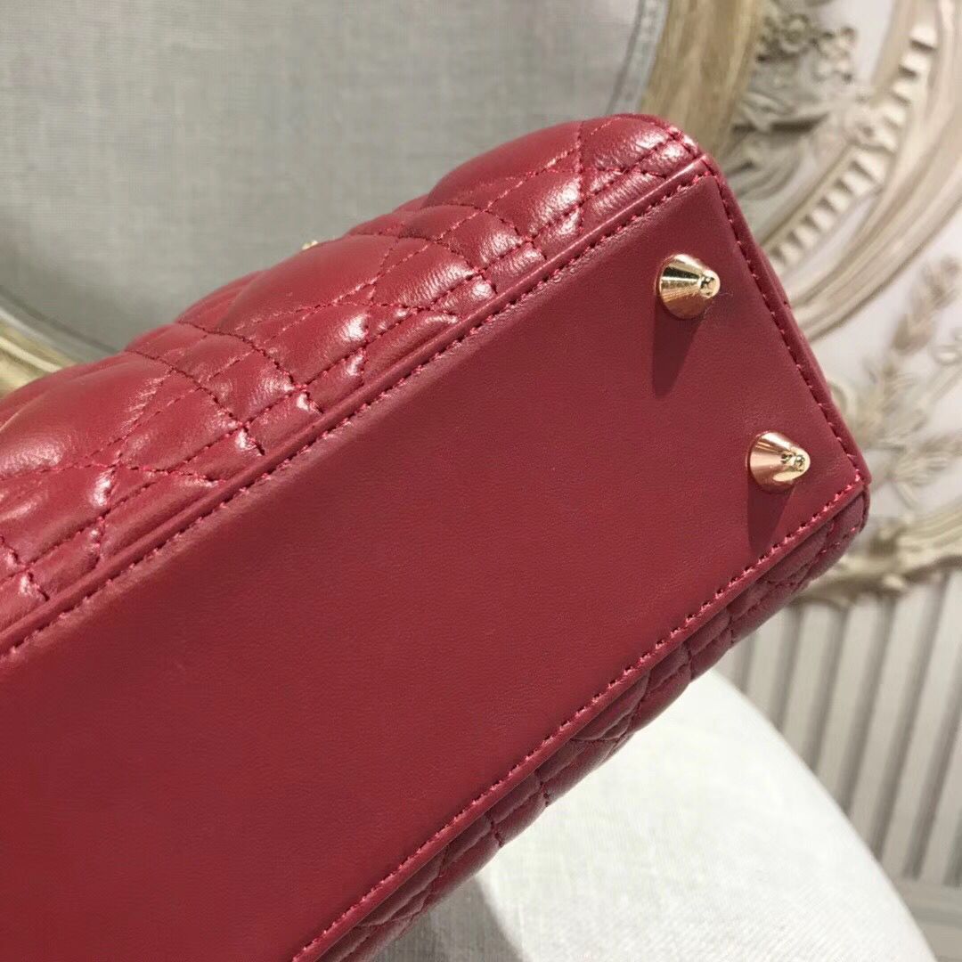 Dior LADY DIOR CALFSKIN BAG CD3891 Burgundy