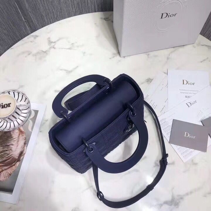 Dior LADY DIOR CALFSKIN BAG M0575 Dark Blue