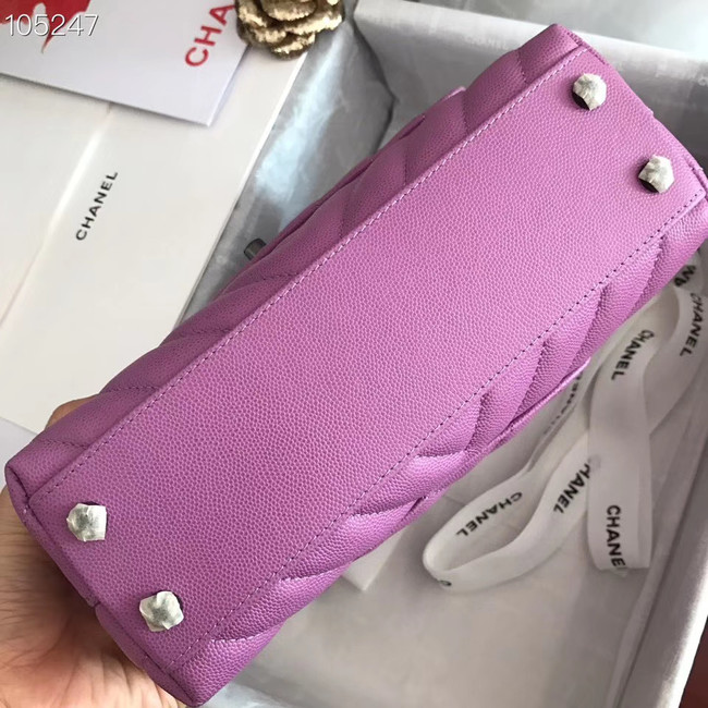 Chanel Small Flap Bag Top Handle V92990 Purplish