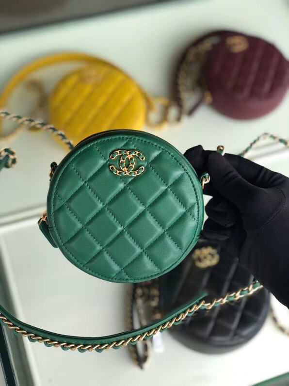 CHANEL Sheepskin Chain packet A0725 green