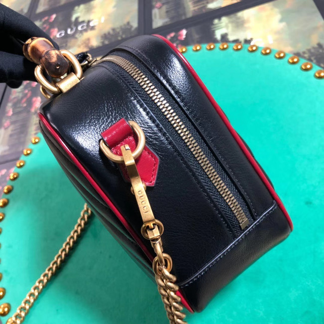 Gucci GG Marmont series small bamboo shoulder bag 602270 black