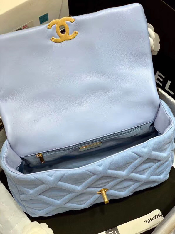 CHANEL 19 Flap Bag AS1160 light blue